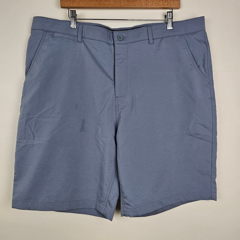 johnnie-O Performance Shorts Mens 40 Blue Cross Country Prep Stretch Flat Front
